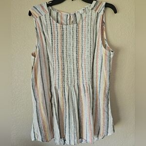 Large Beach Lunch‎ Lounge Striped Sleeveless Top